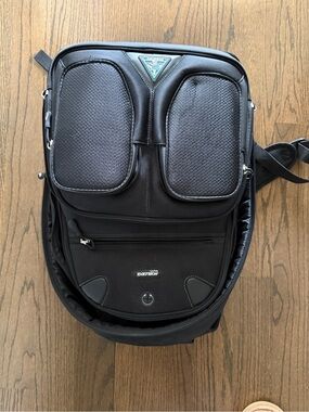 Men's Black Crossbody Backpack with Twin Front Pockets